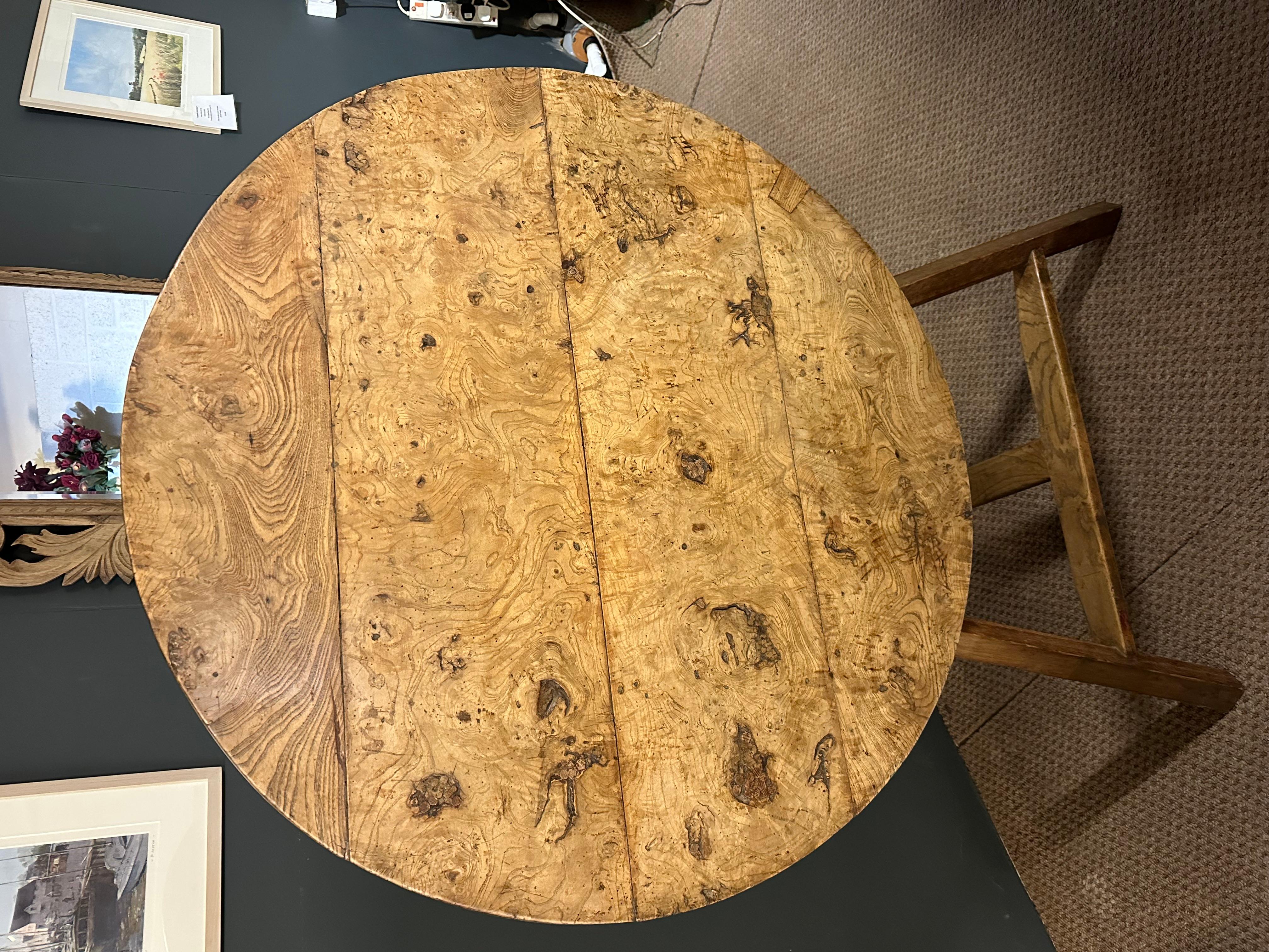 18th Century Cricket table In Burr Ash 1