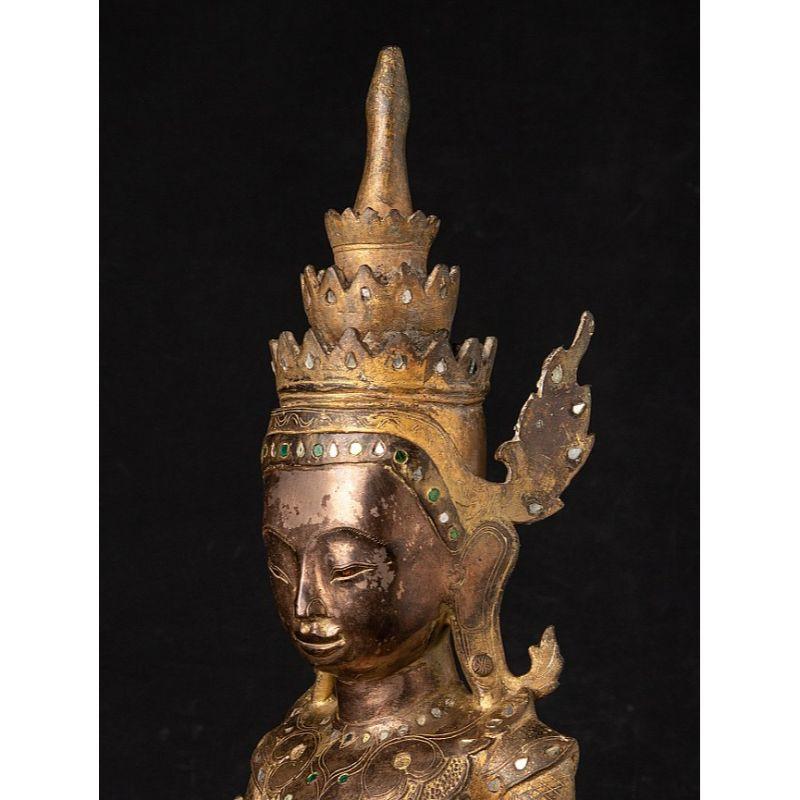 18th Century Crowned Shan Buddha Statue from Burma For Sale 6