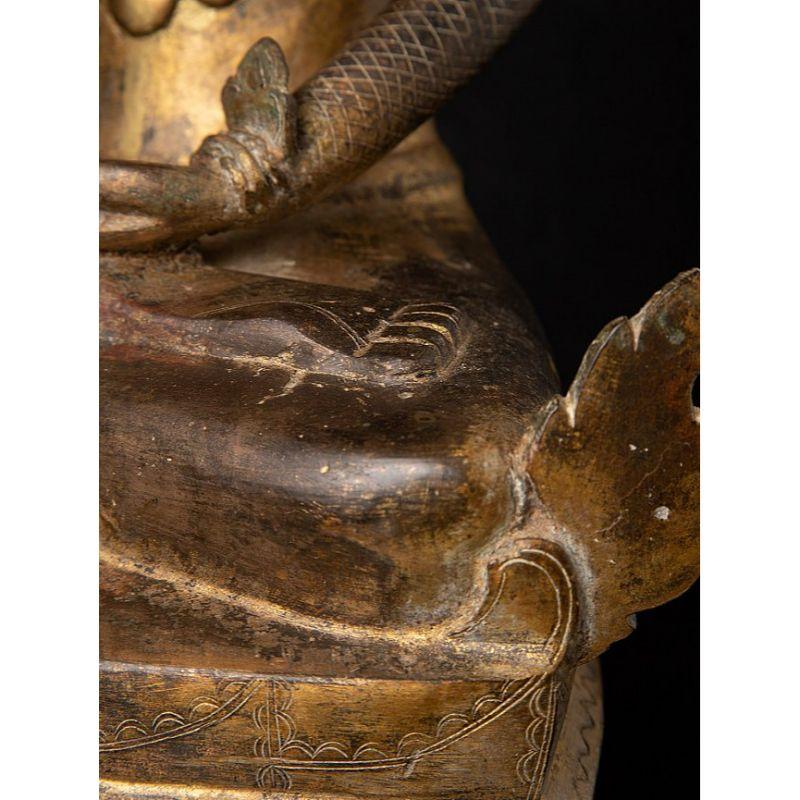 18th Century Crowned Shan Buddha Statue from Burma For Sale 13