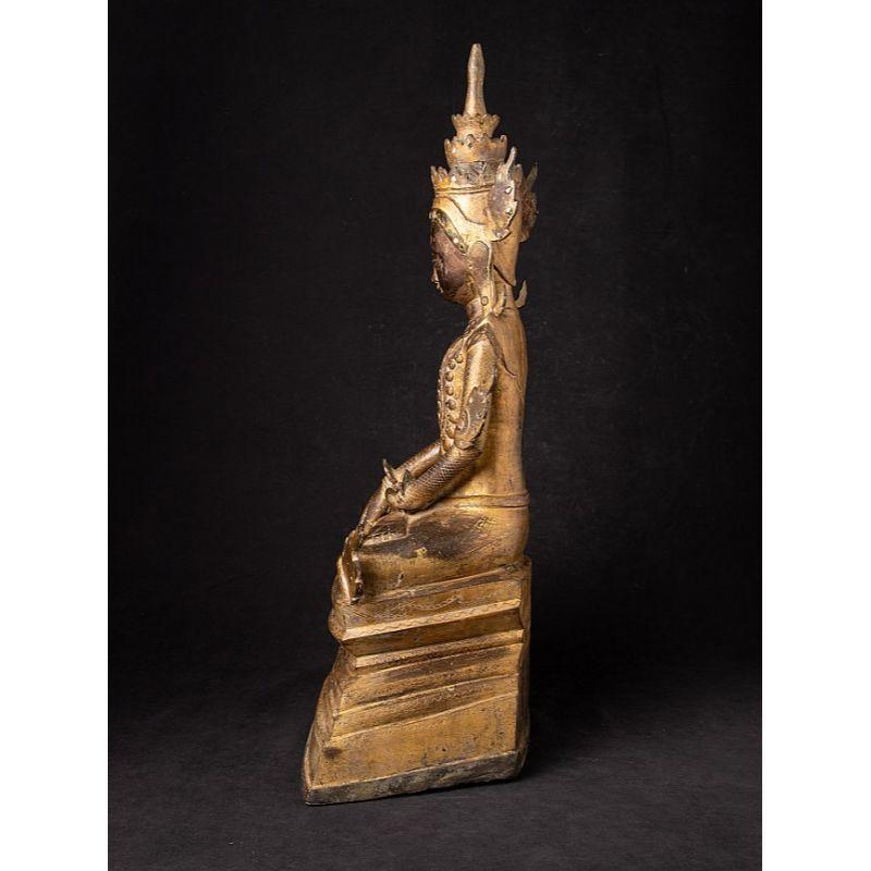 Burmese 18th Century Crowned Shan Buddha Statue from Burma For Sale