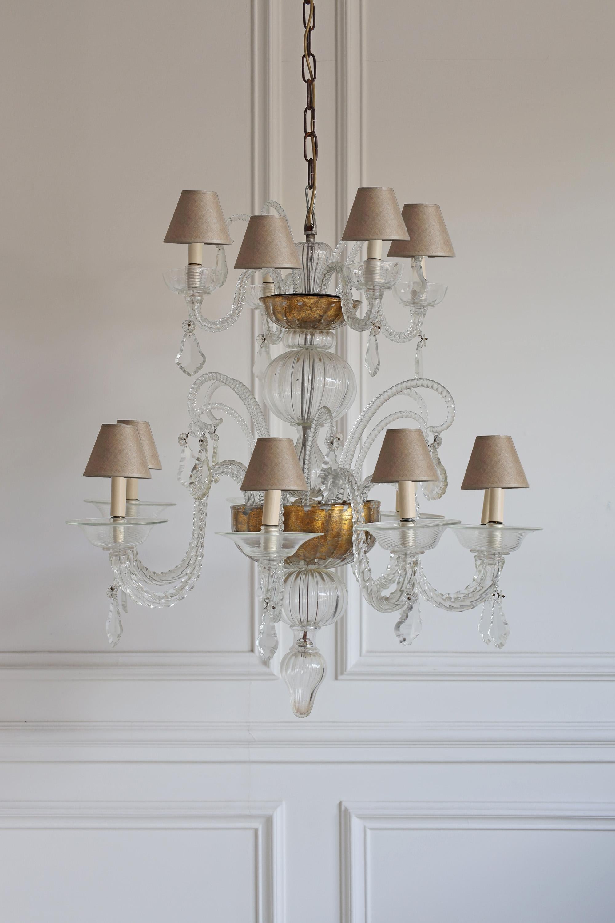 18th Century and Earlier 18th Century Crystal Belgian Liègeois Chandelier  For Sale