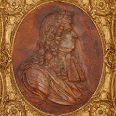 18th Century 'Cuir Bouili' Leather Portrait of Louis XIV