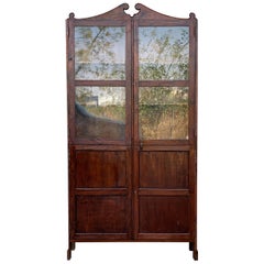 18th Century Cupboard or Bookcase with Glass Vitrine, Walnut, Spain Restored