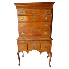 18th Century Curly Maple Highboy