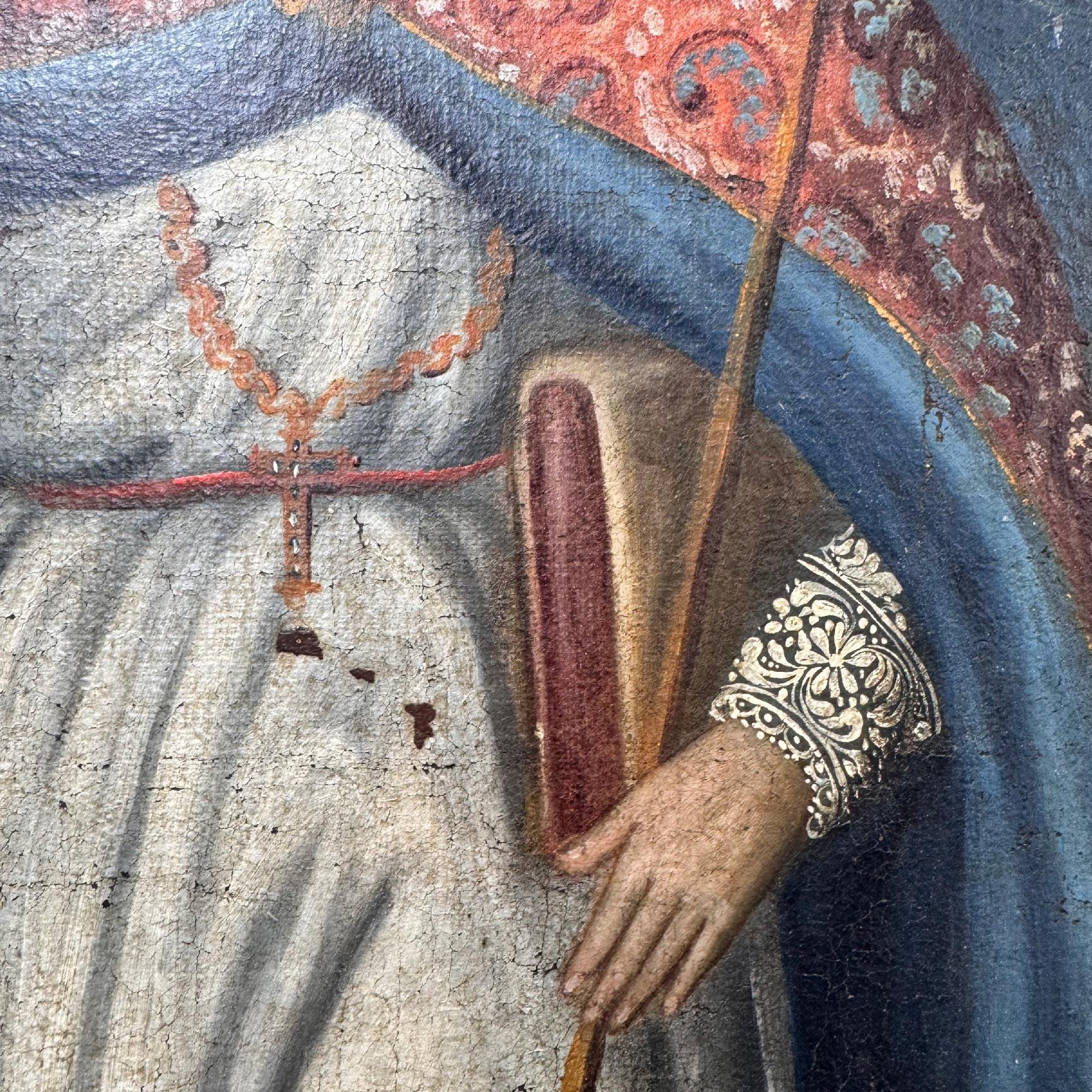 Huile sur toile de l'école de Cusco du 18ème siècle, Pope Gregory XIII en vente 2