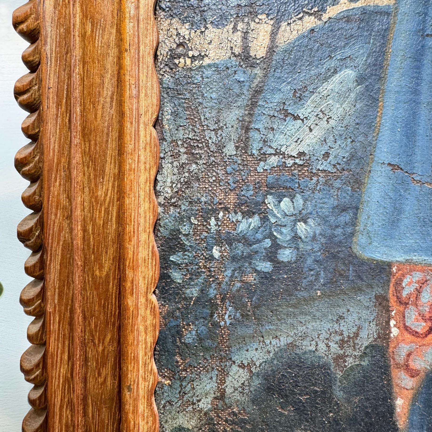 Huile sur toile de l'école de Cusco du 18ème siècle, Pope Gregory XIII en vente 4