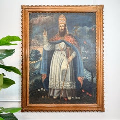18th Century Cusco School Oil on Canvas Pope Gregory XIII