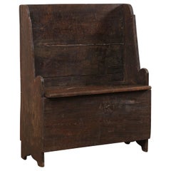 Antique 18th Century Cute Little Butler's Hall Bench with Storage from Italy