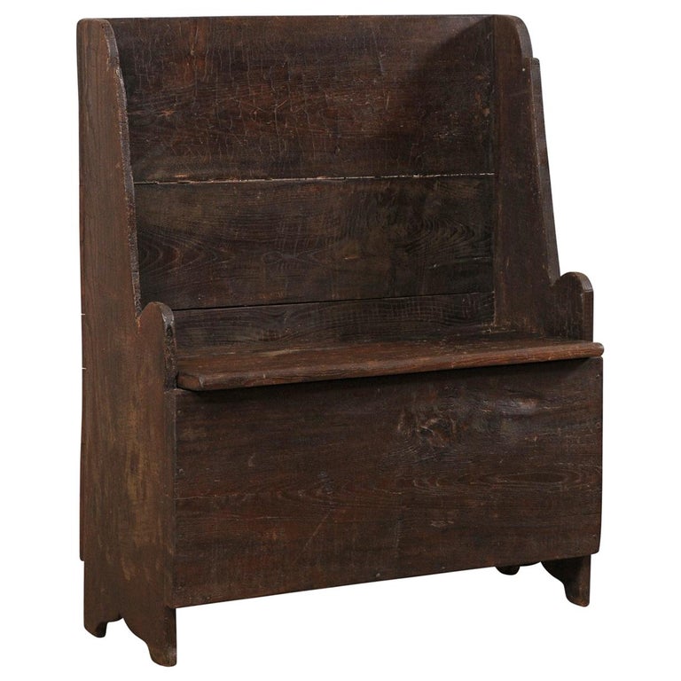 18th Century Cute Little Butler's Hall Bench with Storage from Italy at ...