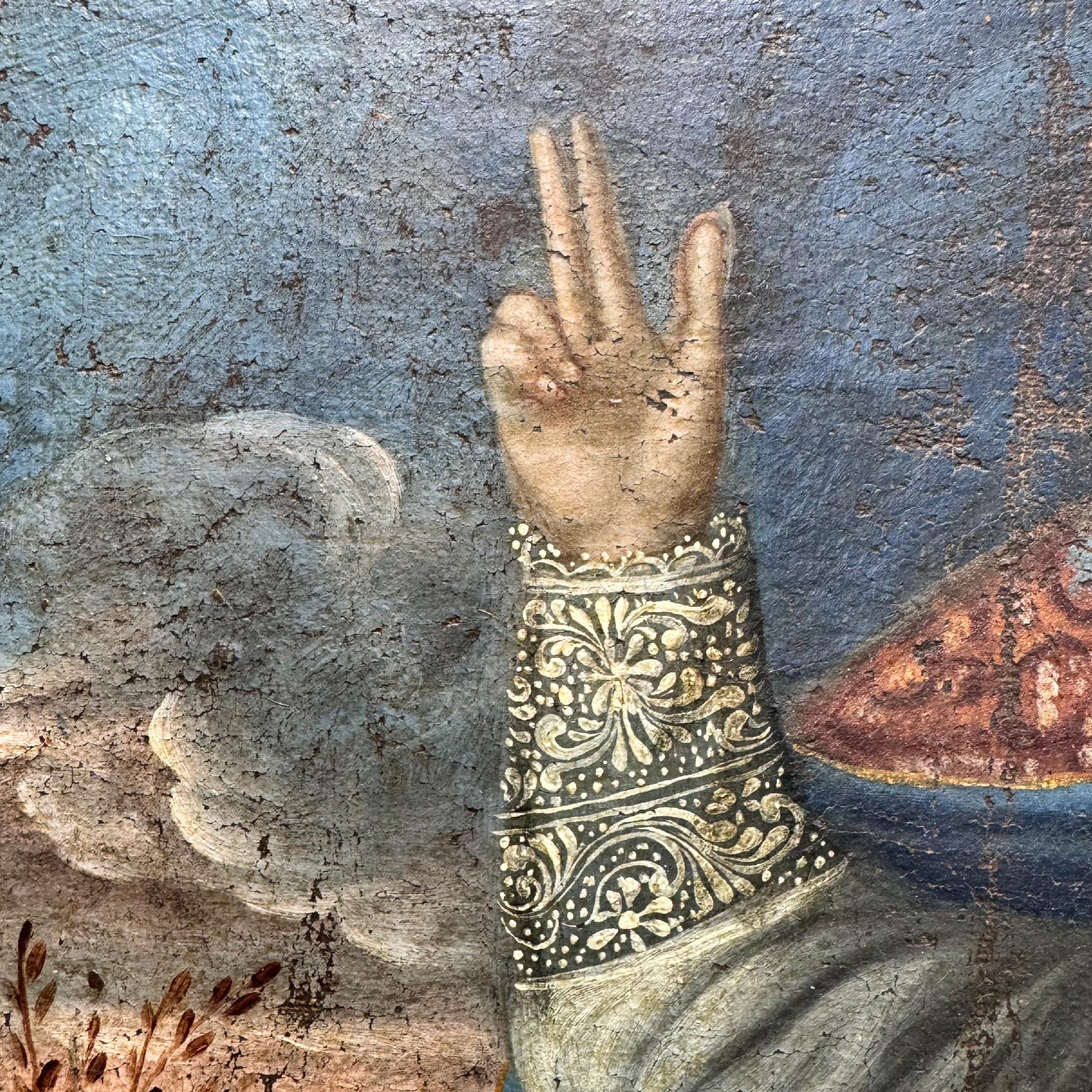 Ölgemälde auf Leinwand, Cuzco-Schule des 18. Jahrhunderts, Pope Gregory XIII. im Angebot 1