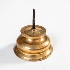 Chandelier baroque danois du 18e siècle en laiton avec pointe en fer forgé