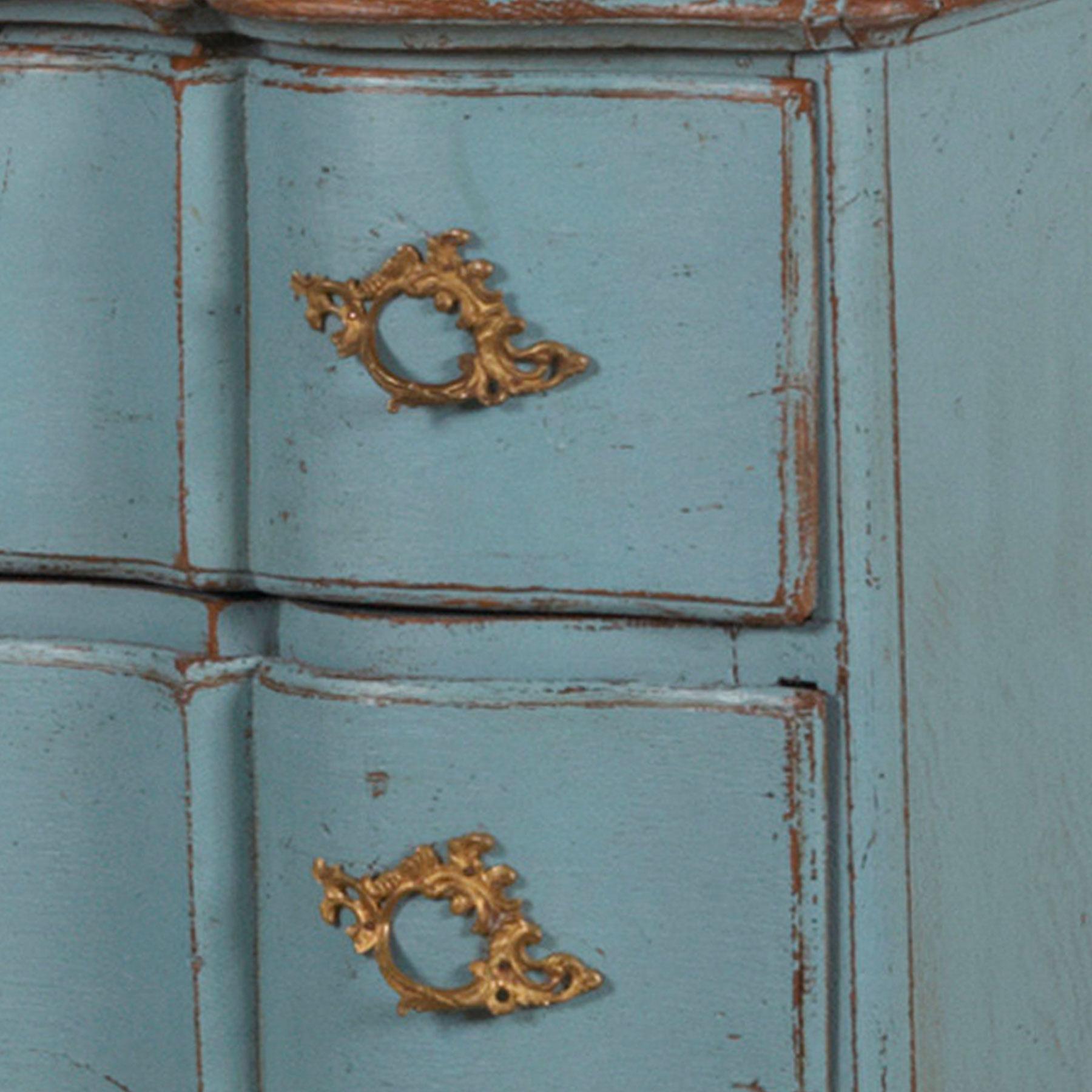 Painted 18th Century Danish Baroque Chest of Drawers
