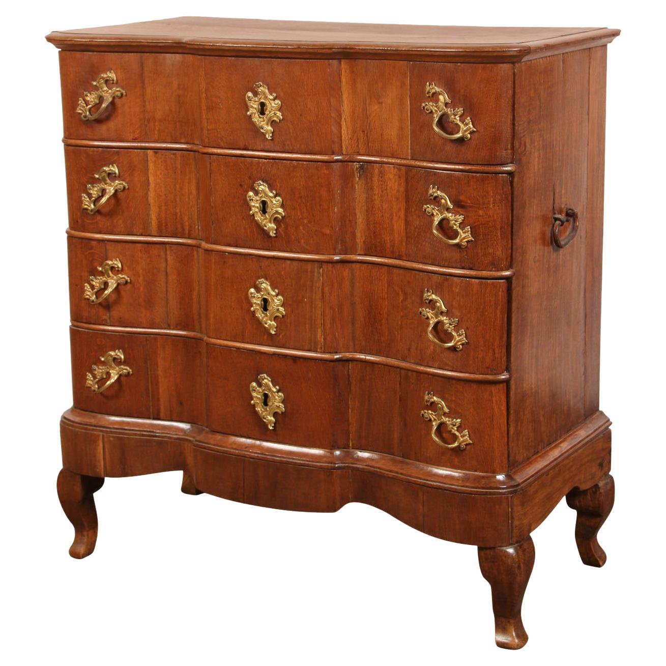 18th Century Danish Baroque Oak Chest For Sale