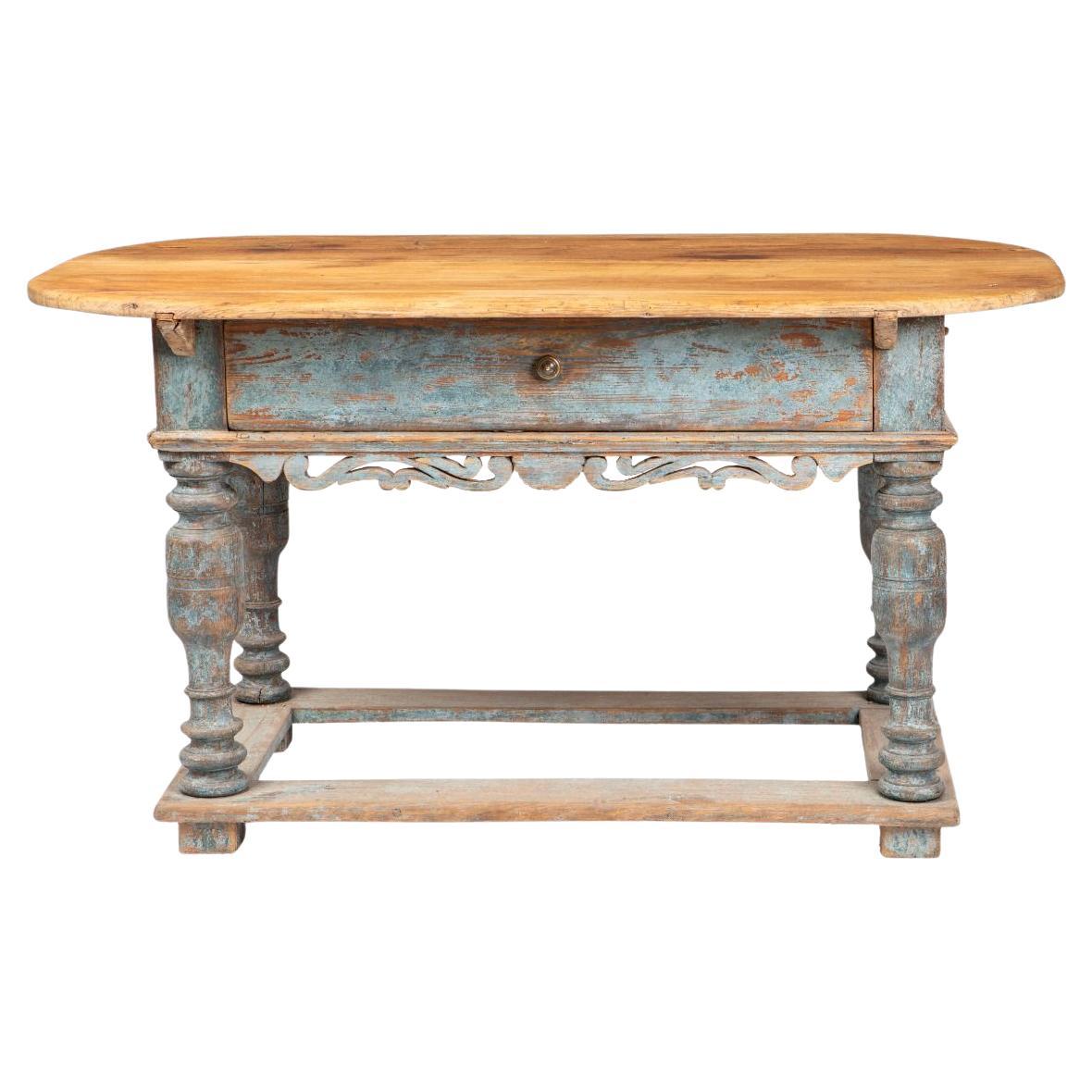 Table de bibliothèque en pin baroque danois du XVIIIe siècle en vente