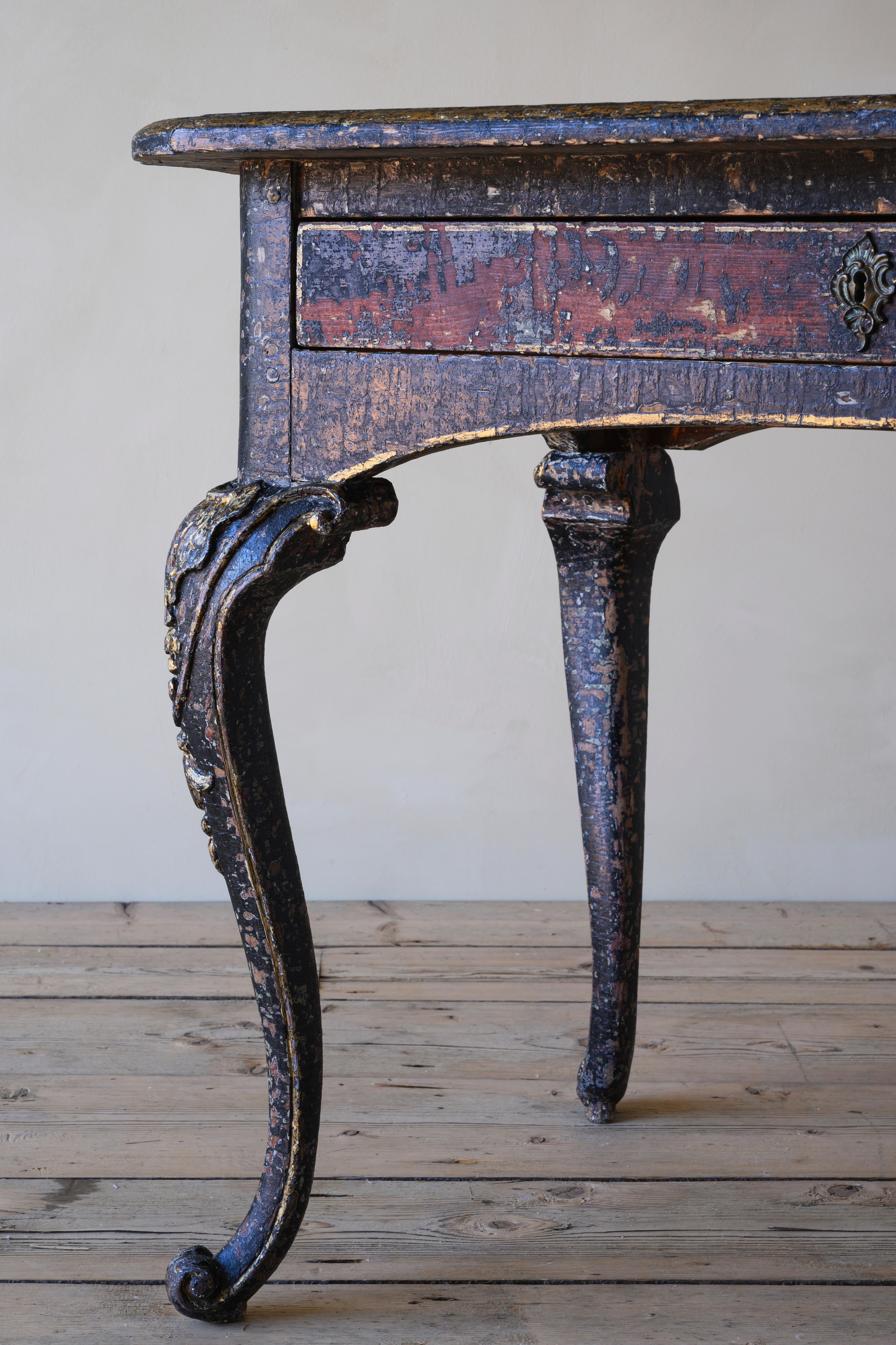 Hand-Crafted 18th Century Danish Baroque Table