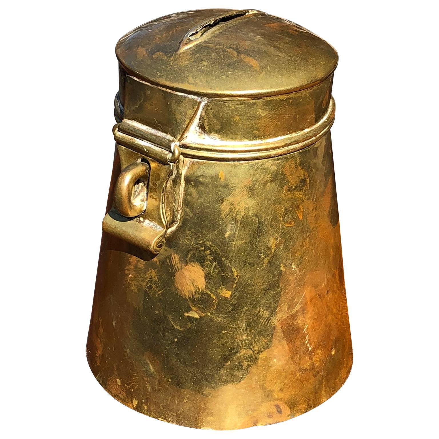 18th century Danish brass or money box.