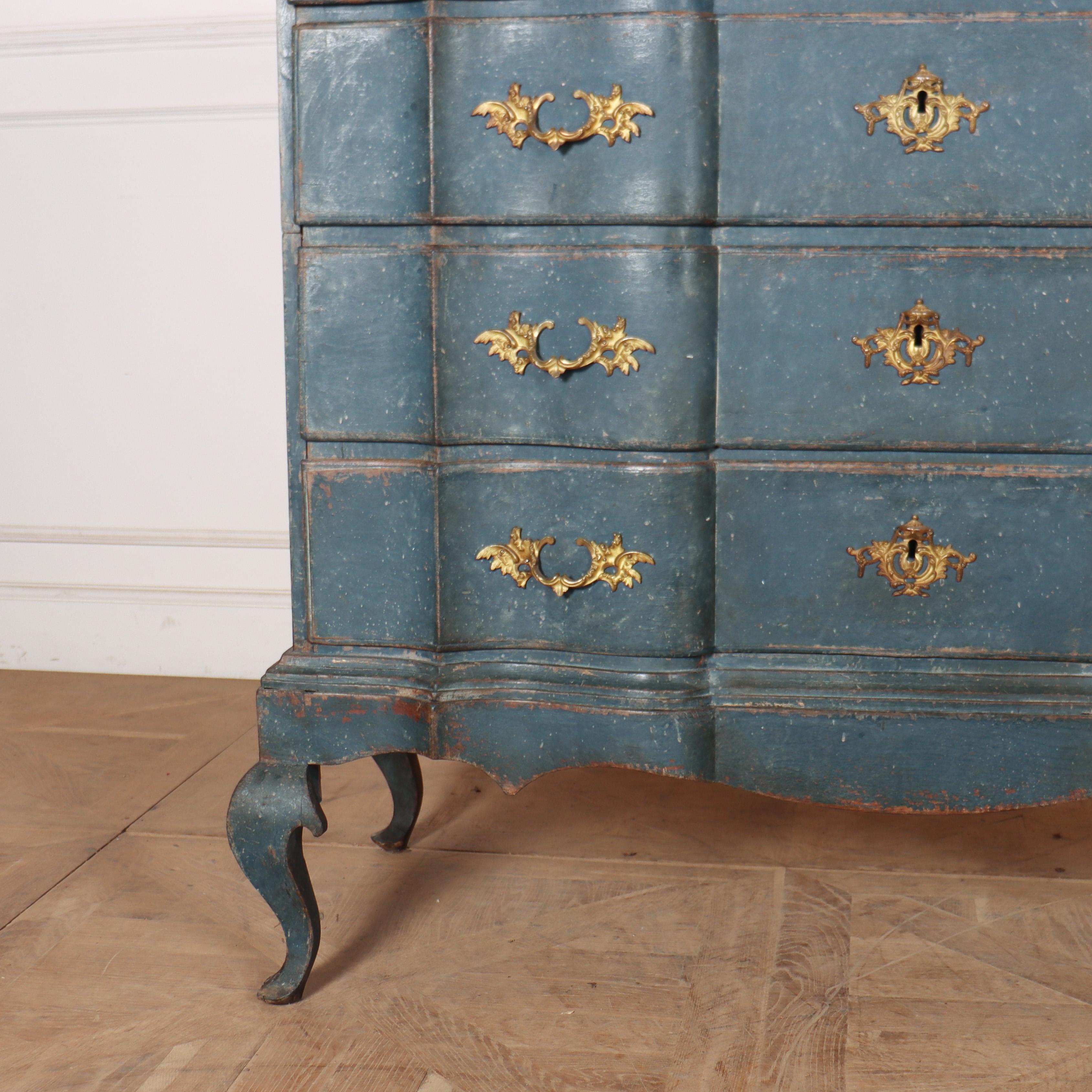 Painted 18th Century Danish Chest of Drawers For Sale