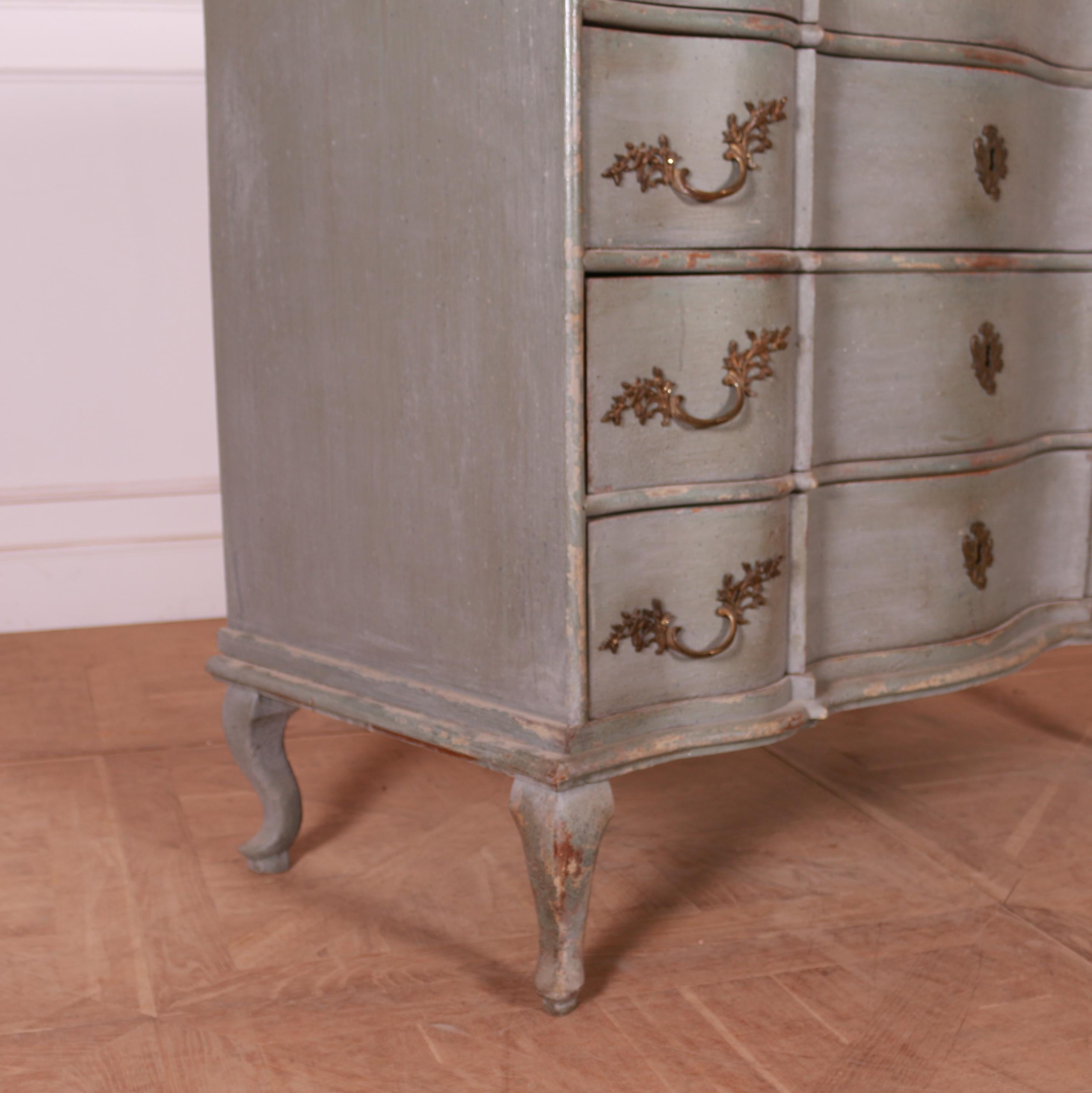 Good 18th century Danish painted oak serpentine front four drawer commode. 1780.

Reference: 7752

Dimensions
48.5 inches (123 cms) wide
25 inches (64 cms) deep
47 inches (119 cms) high.