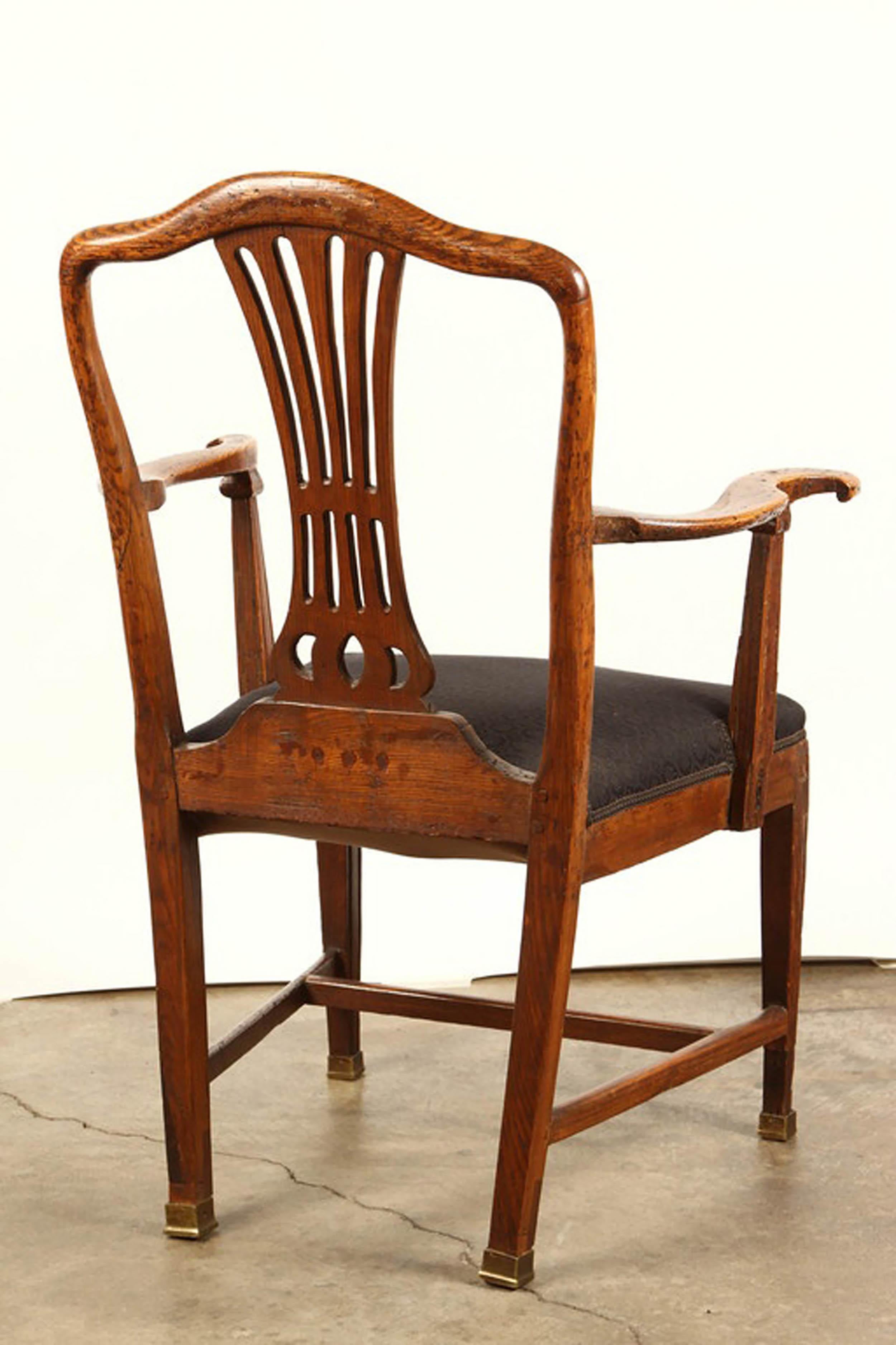 18th Century Danish Country Elm Armchair For Sale 2