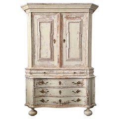 18th Century Danish Large Painted 2-Part Cabinet