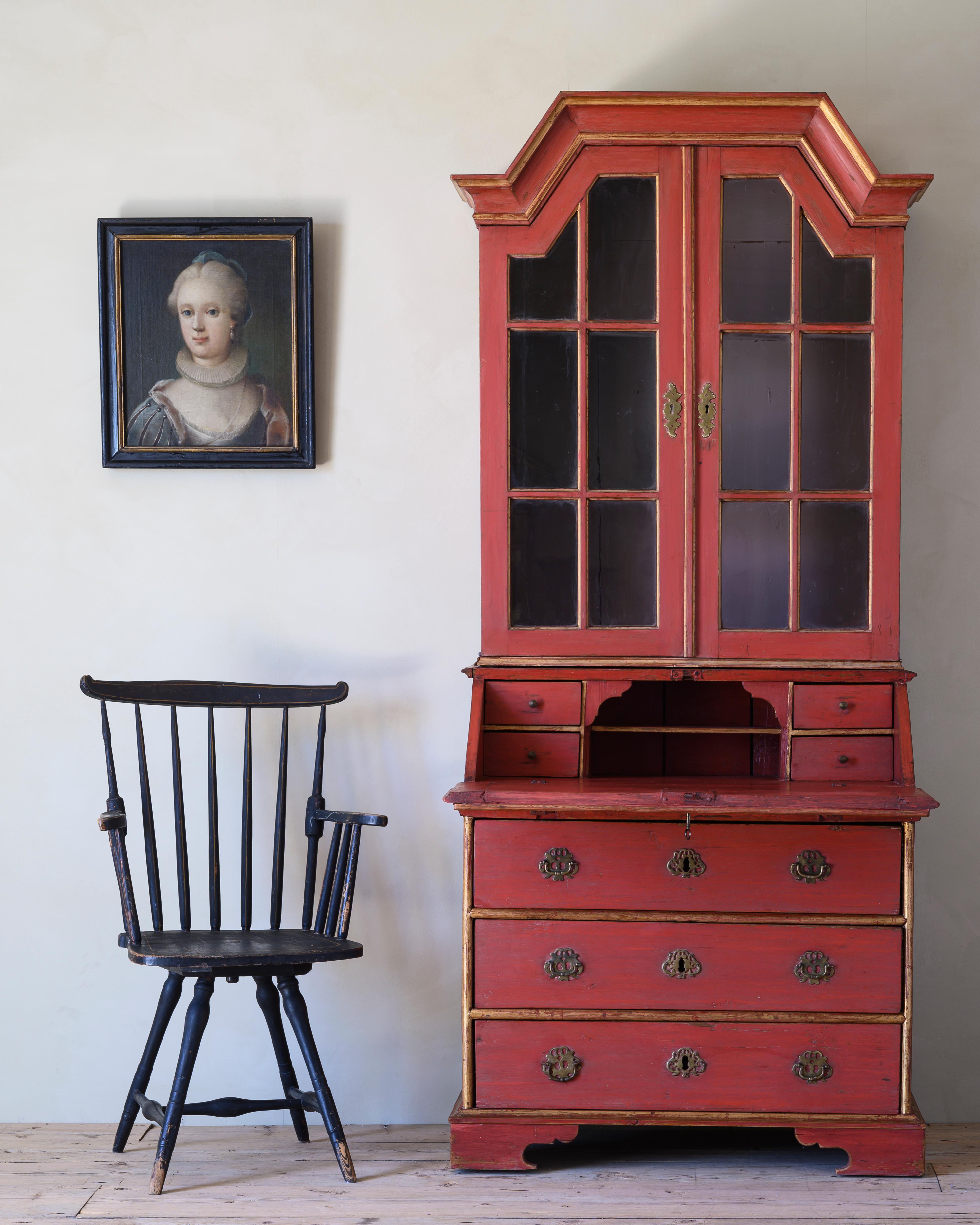 18th Century Danish Late Baroque Secretaire For Sale 1