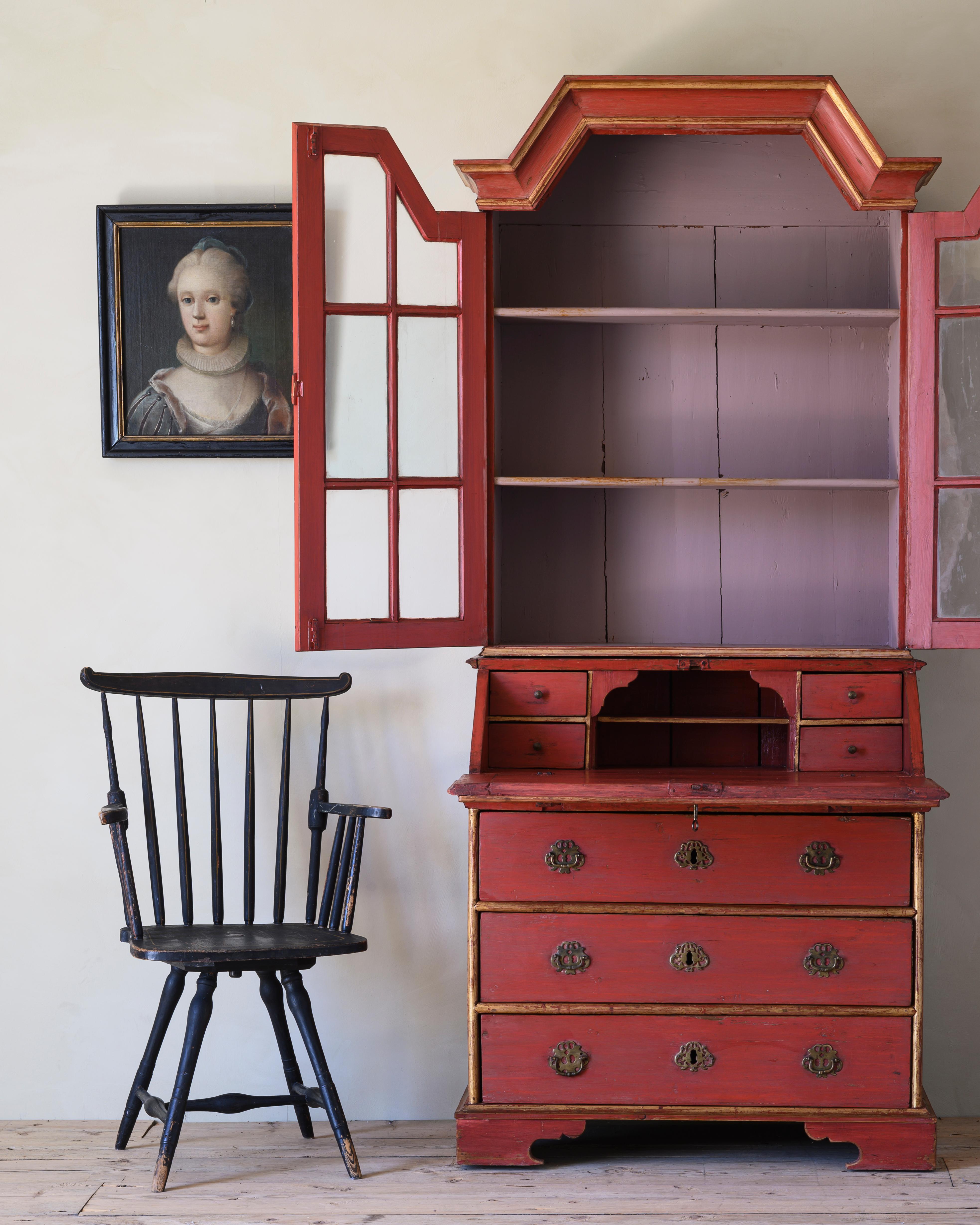 18th Century Danish Late Baroque Secretaire For Sale 3