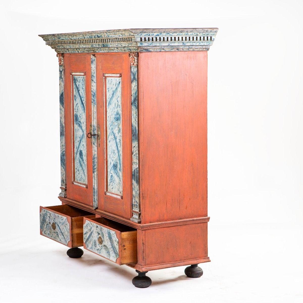 Painted Cabinet with Original Paint. 18th Century Danish Louis XVI For Sale
