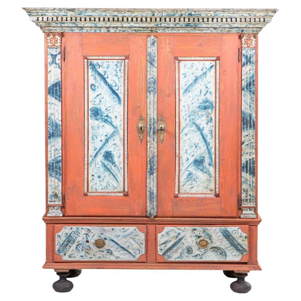 Cabinet with Original Paint. 18th Century Danish Louis XVI For Sale