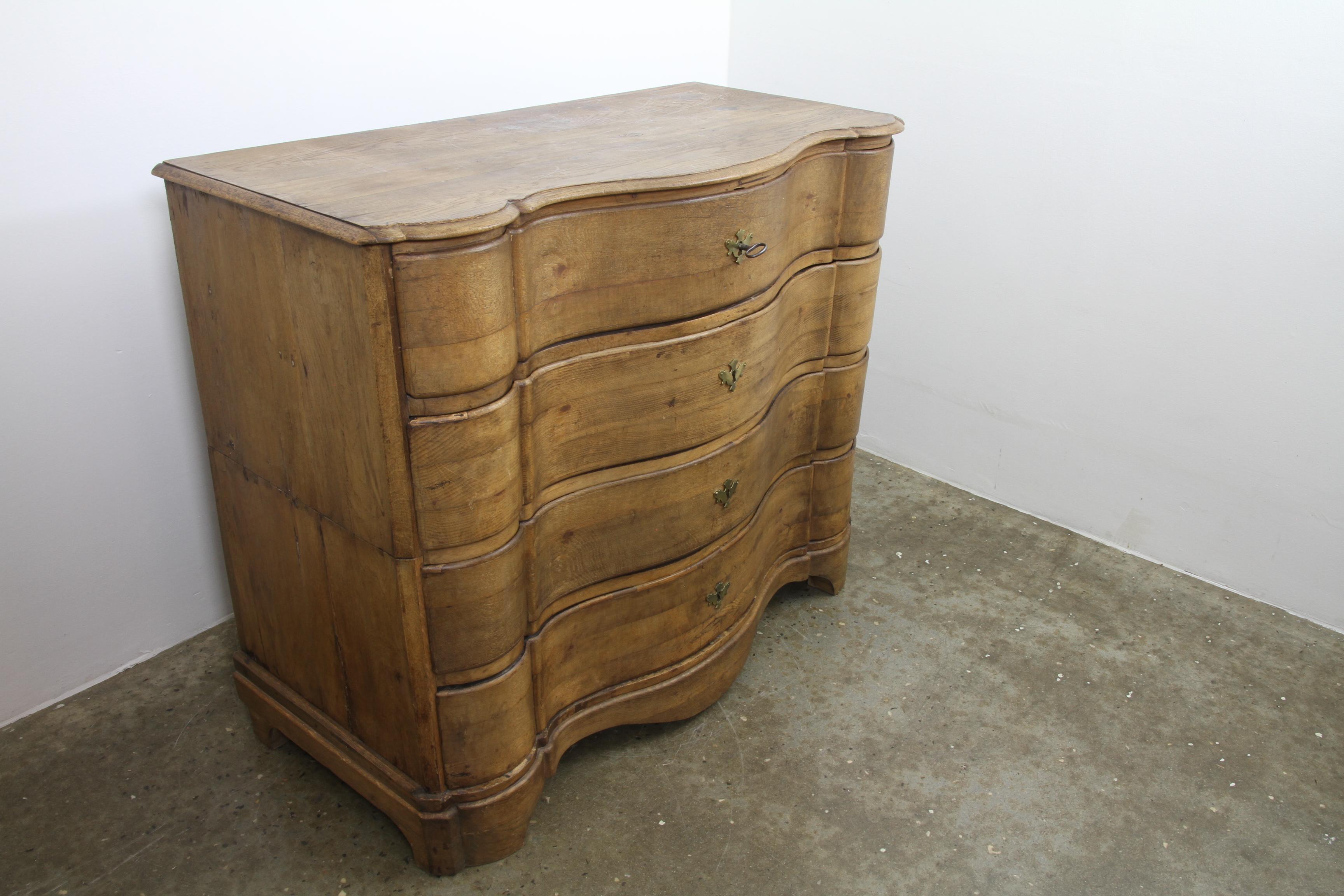 Baroque 18th Century Danish Oak Chest of Drawers