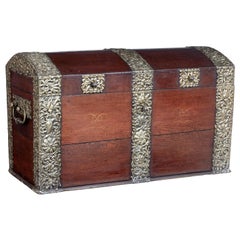 18th Century Danish Oak Dome Top Coffer