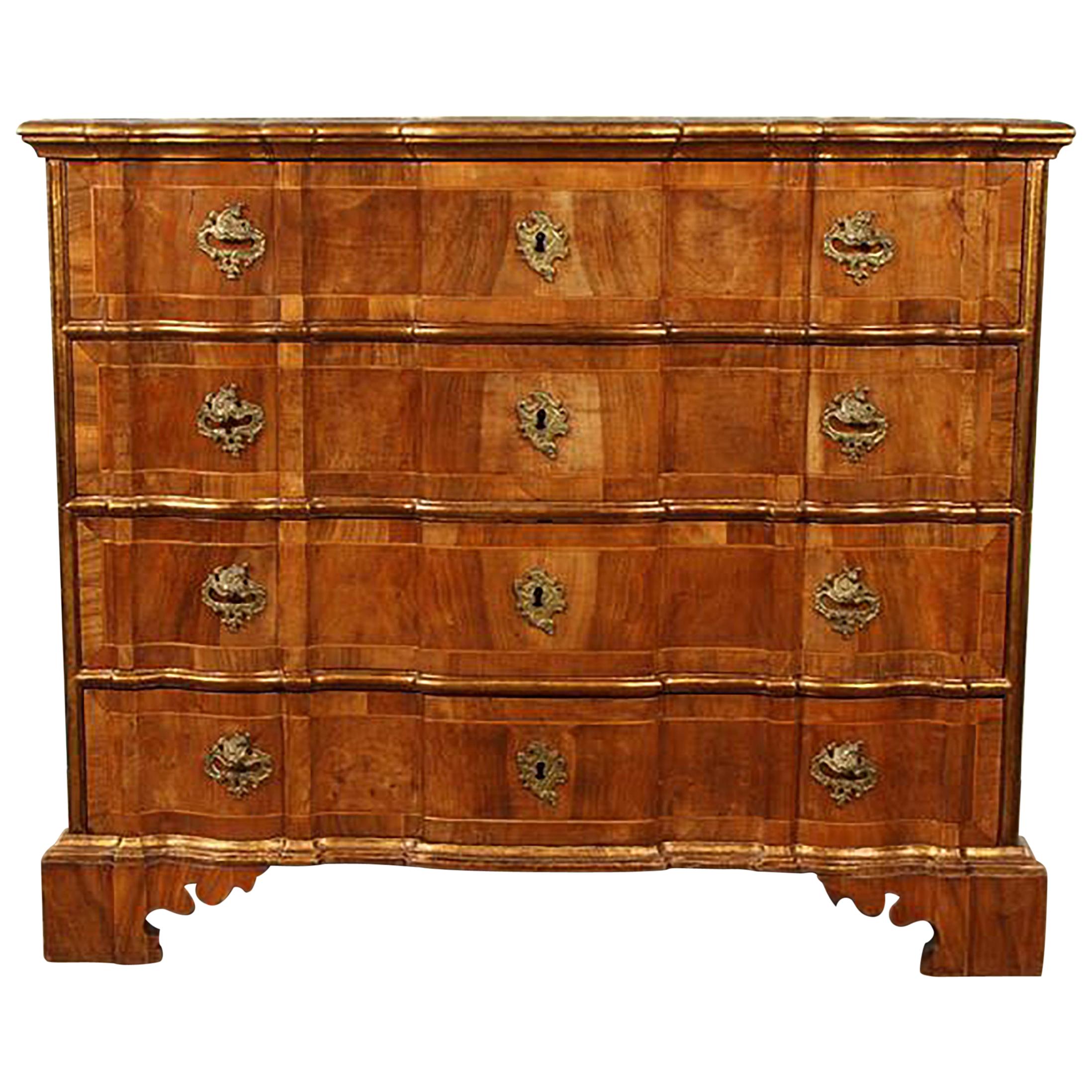 18th Century Danish Rococo Chest of Drawers with Key