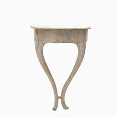 Dänische Rokoko-Konsole des 18. Jahrhunderts mit original italienischer Marmorplatte