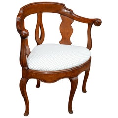 Danish 18th Century Rococo Corner Armchair Chair