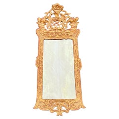 18th Century Danish Rococo Gilt Wood Wall Mirror