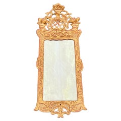 18th Century Danish Rococo Gilt Wood Wall Mirror