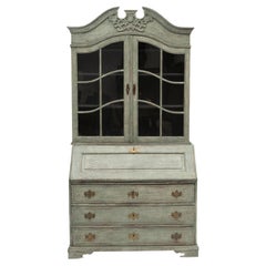 18th Century Danish Rococo Period Secretary Cabinet