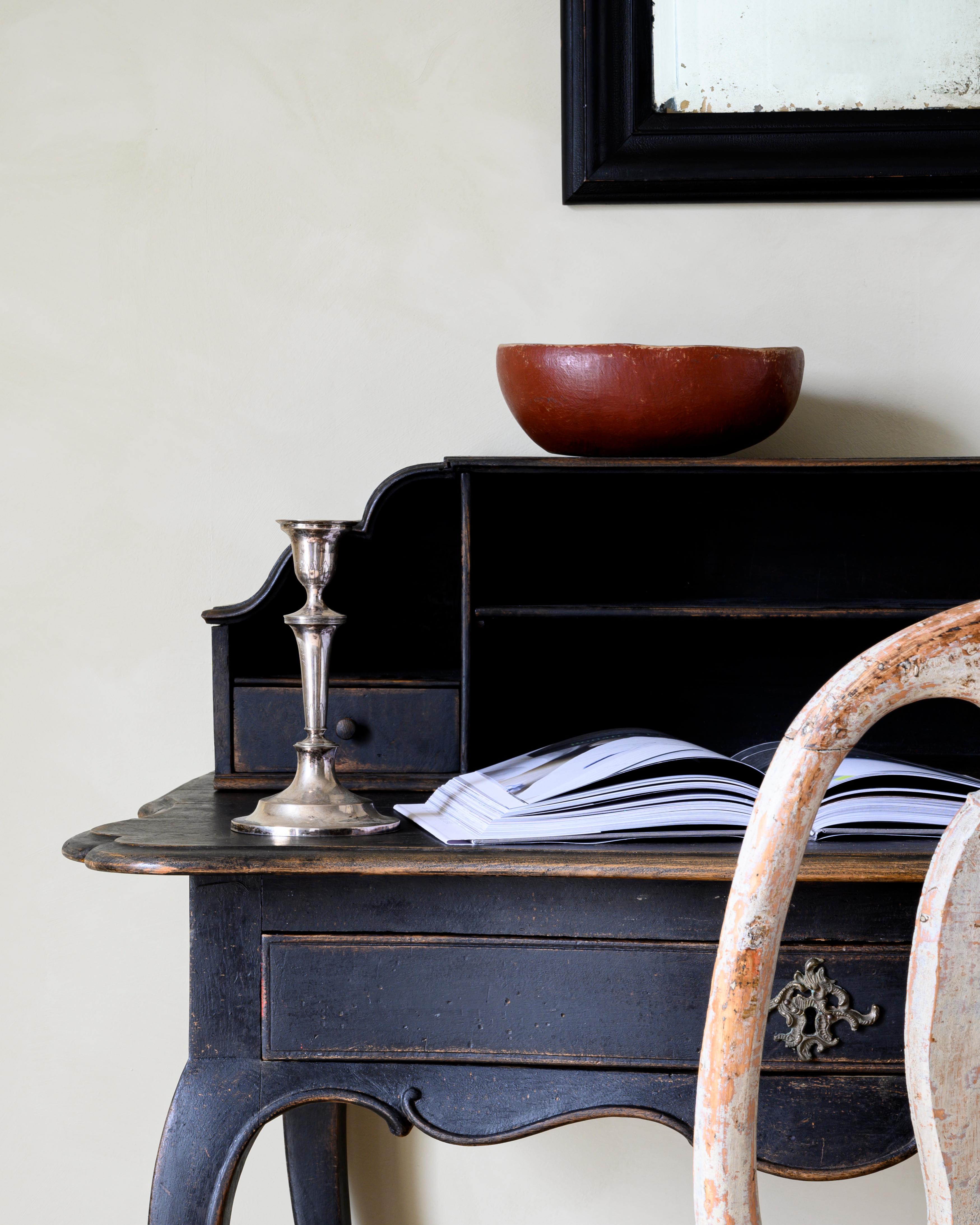Hand-Crafted 18th Century Danish Rococo Writing Desk