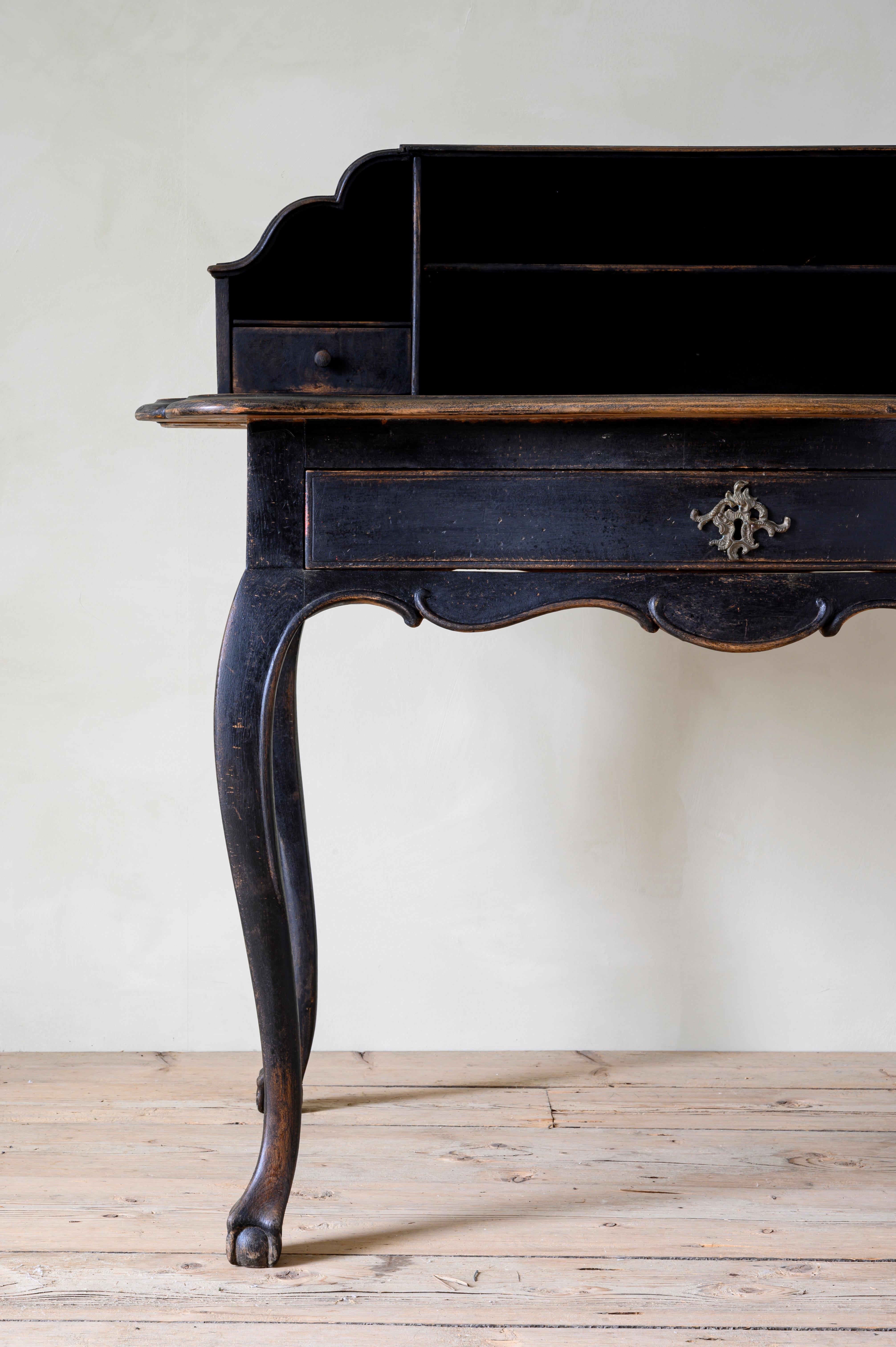 18th Century and Earlier 18th Century Danish Rococo Writing Desk