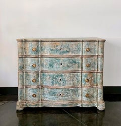 18th Century Danish Serpentine Front Chest in Original Color