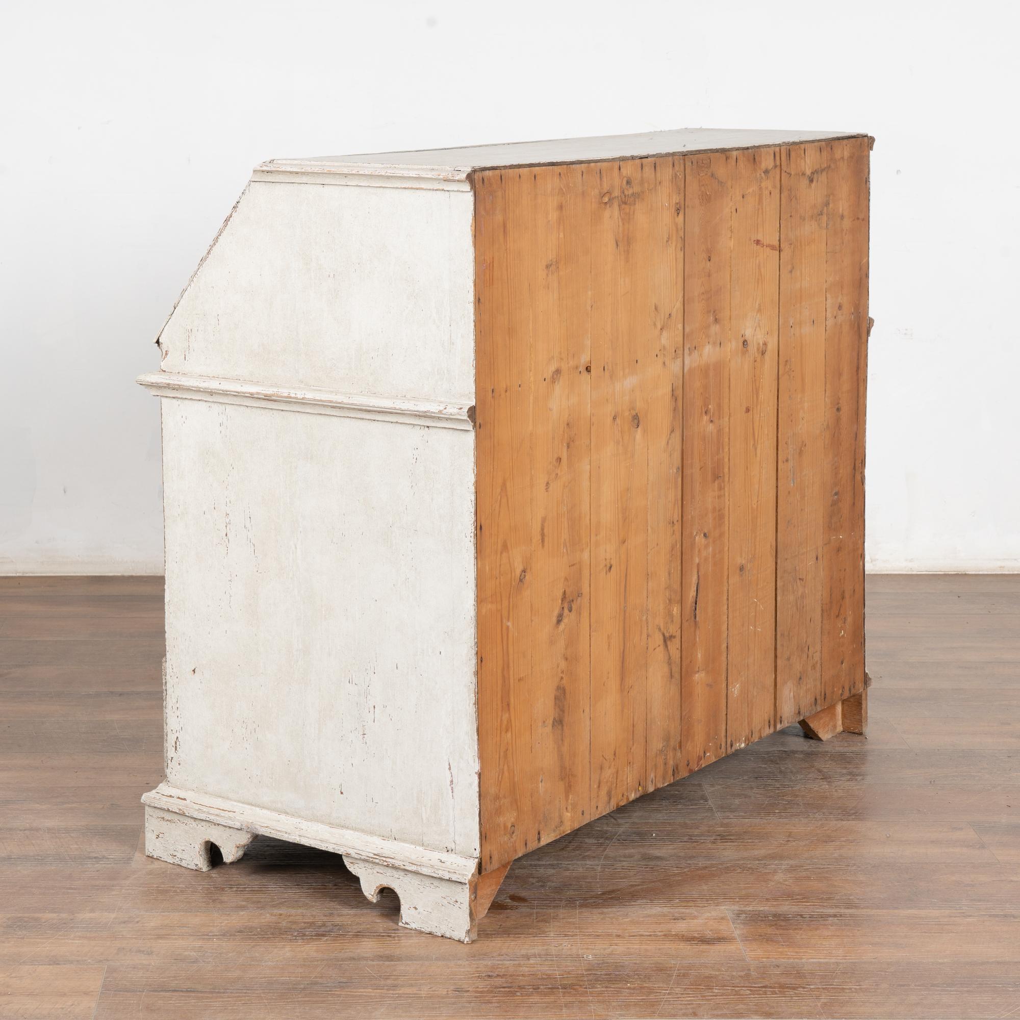 18th Century Danish White Painted Oak Secretary Bureau 6