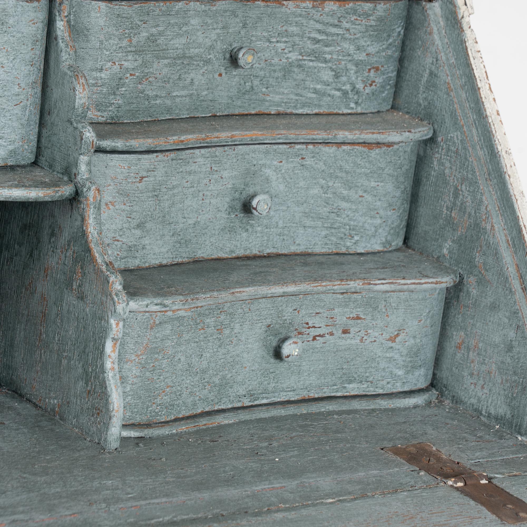 18th Century Danish White Painted Oak Secretary Bureau 2