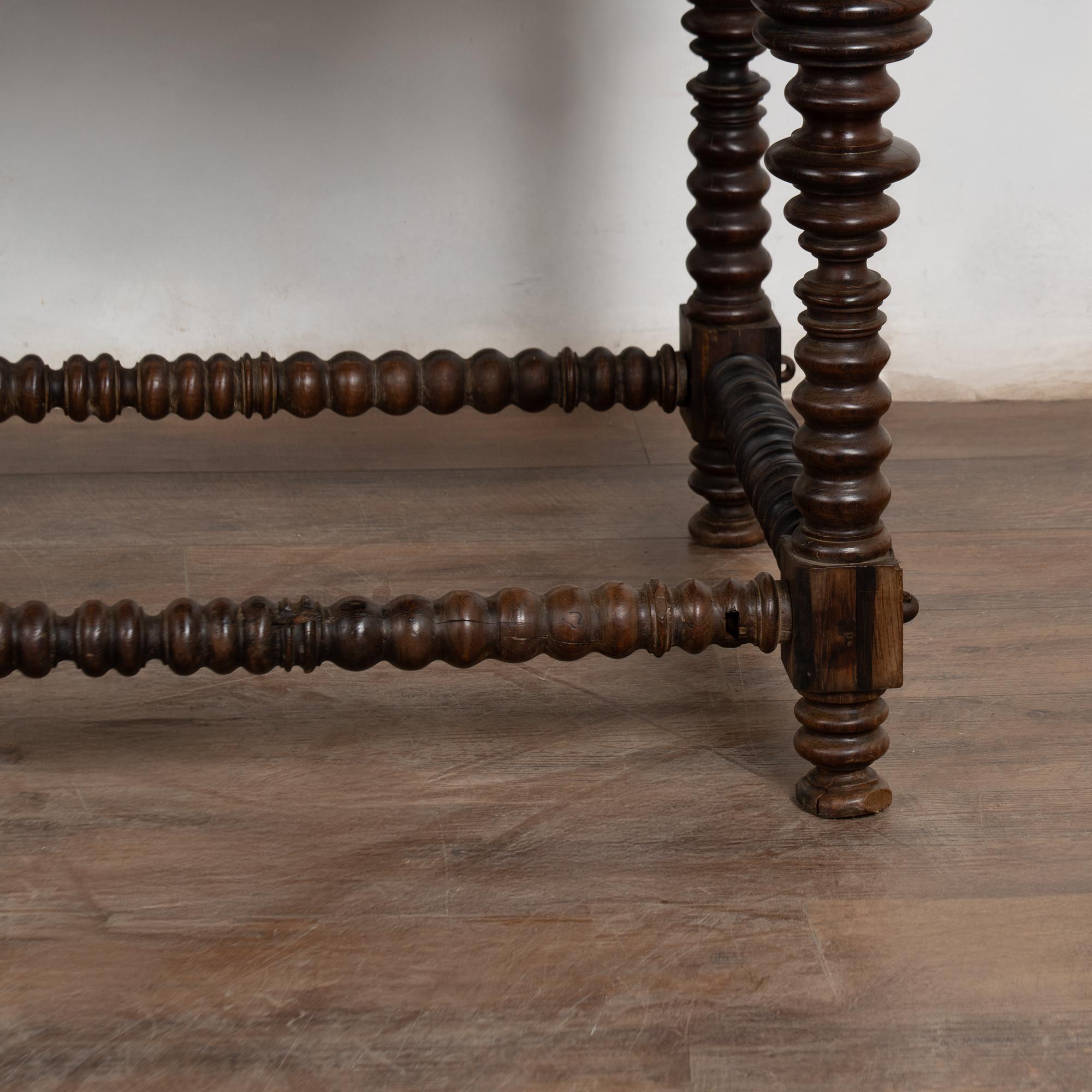 18th Century Dark Oak Side Table with Two Drawers For Sale 7
