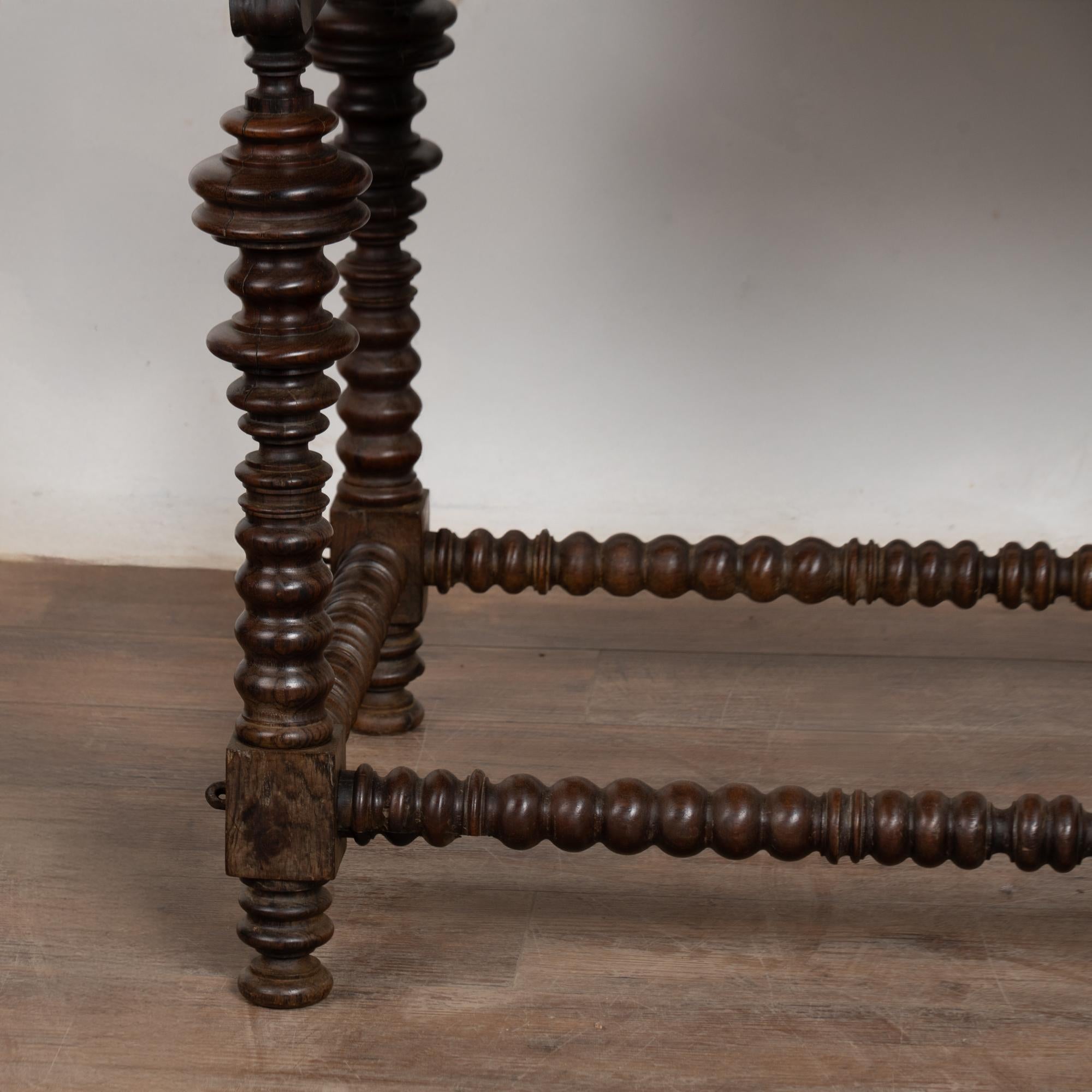 18th Century Dark Oak Side Table with Two Drawers For Sale 8