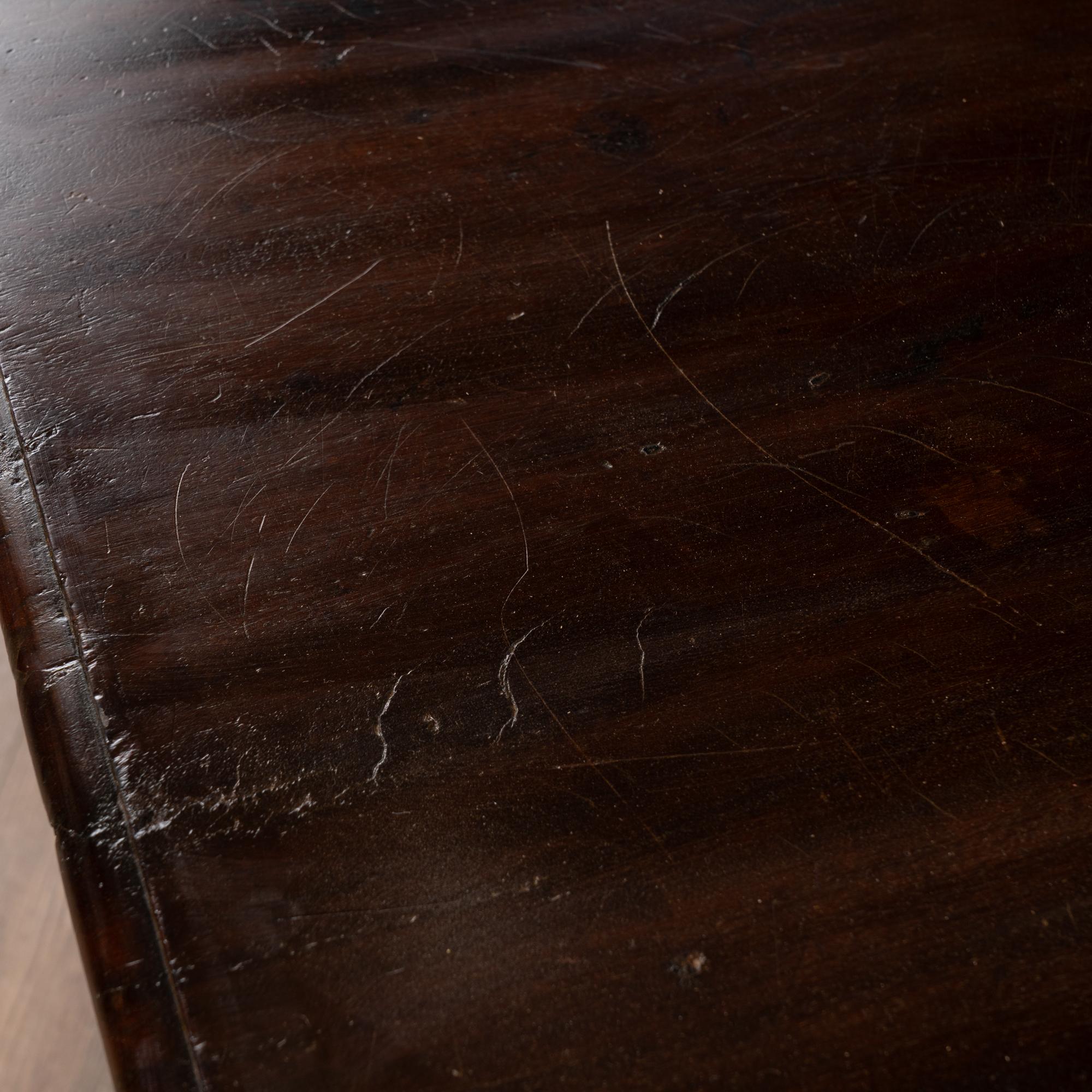 18th Century Dark Oak Side Table with Two Drawers For Sale 10
