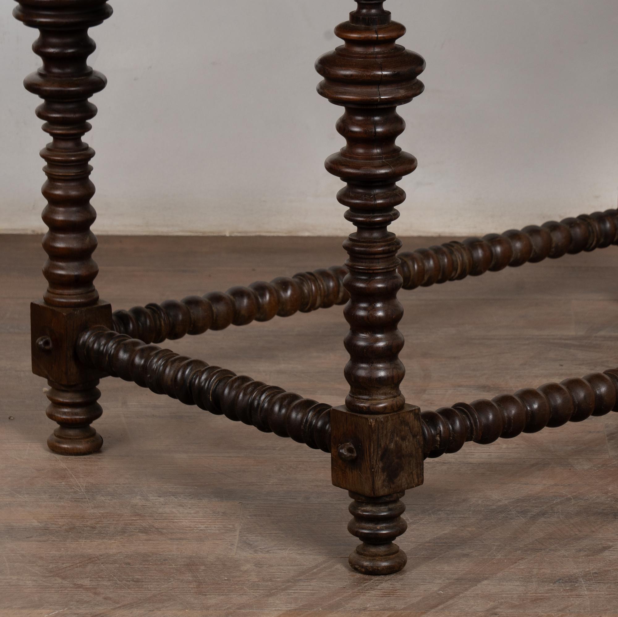 18th Century and Earlier 18th Century Dark Oak Side Table with Two Drawers For Sale