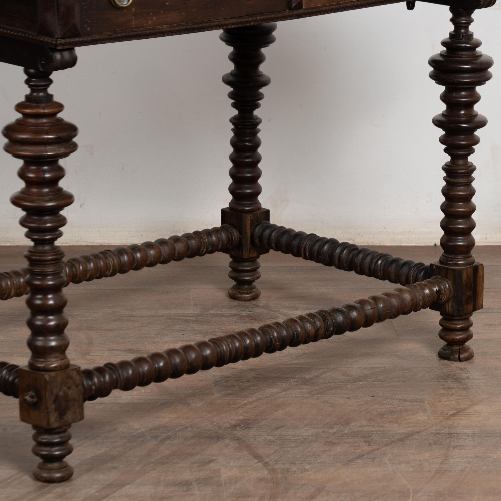 18th Century Dark Oak Side Table with Two Drawers For Sale 2