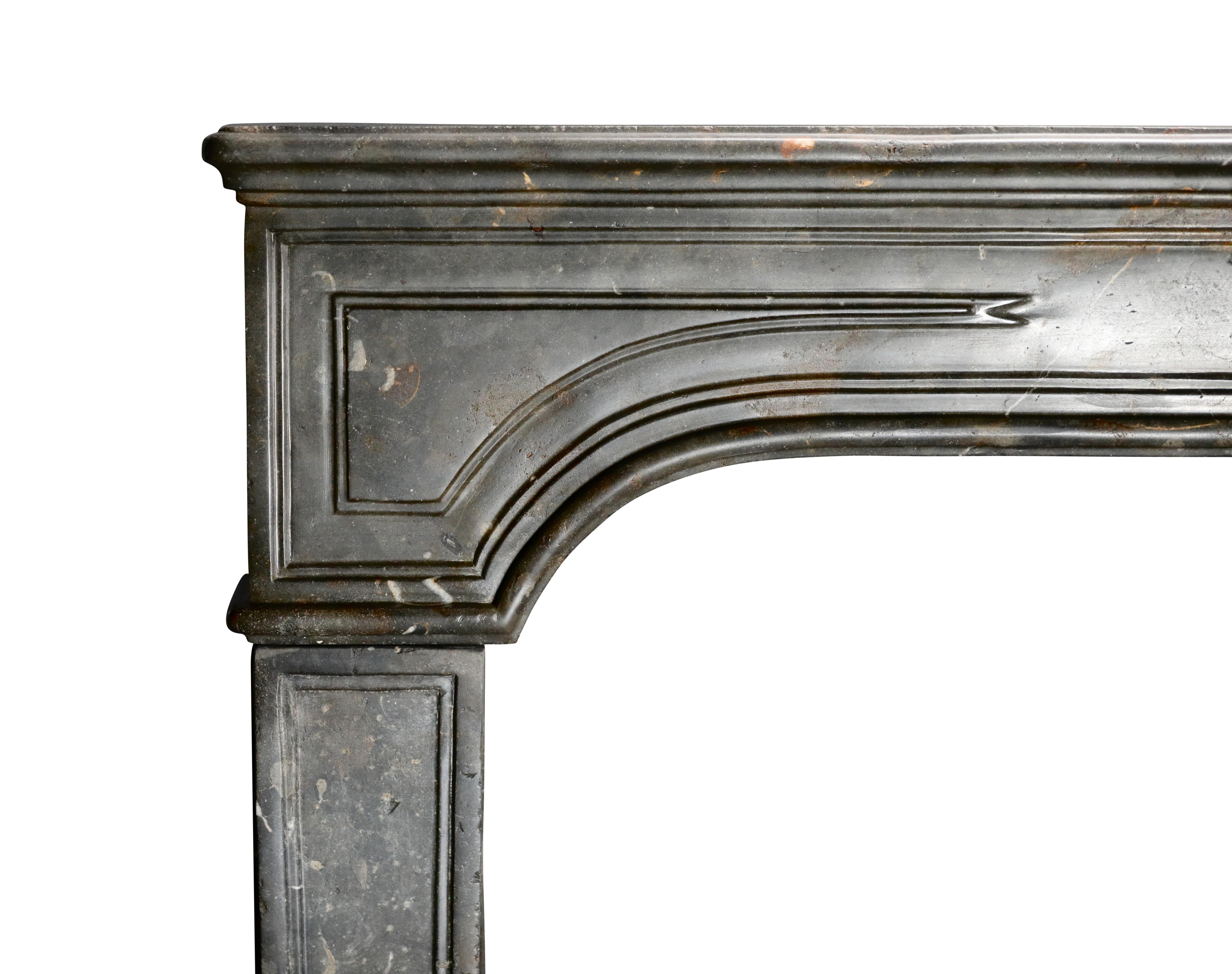 18th Century Dark Stone Fireplace Surround From French Chateau For Sale 8