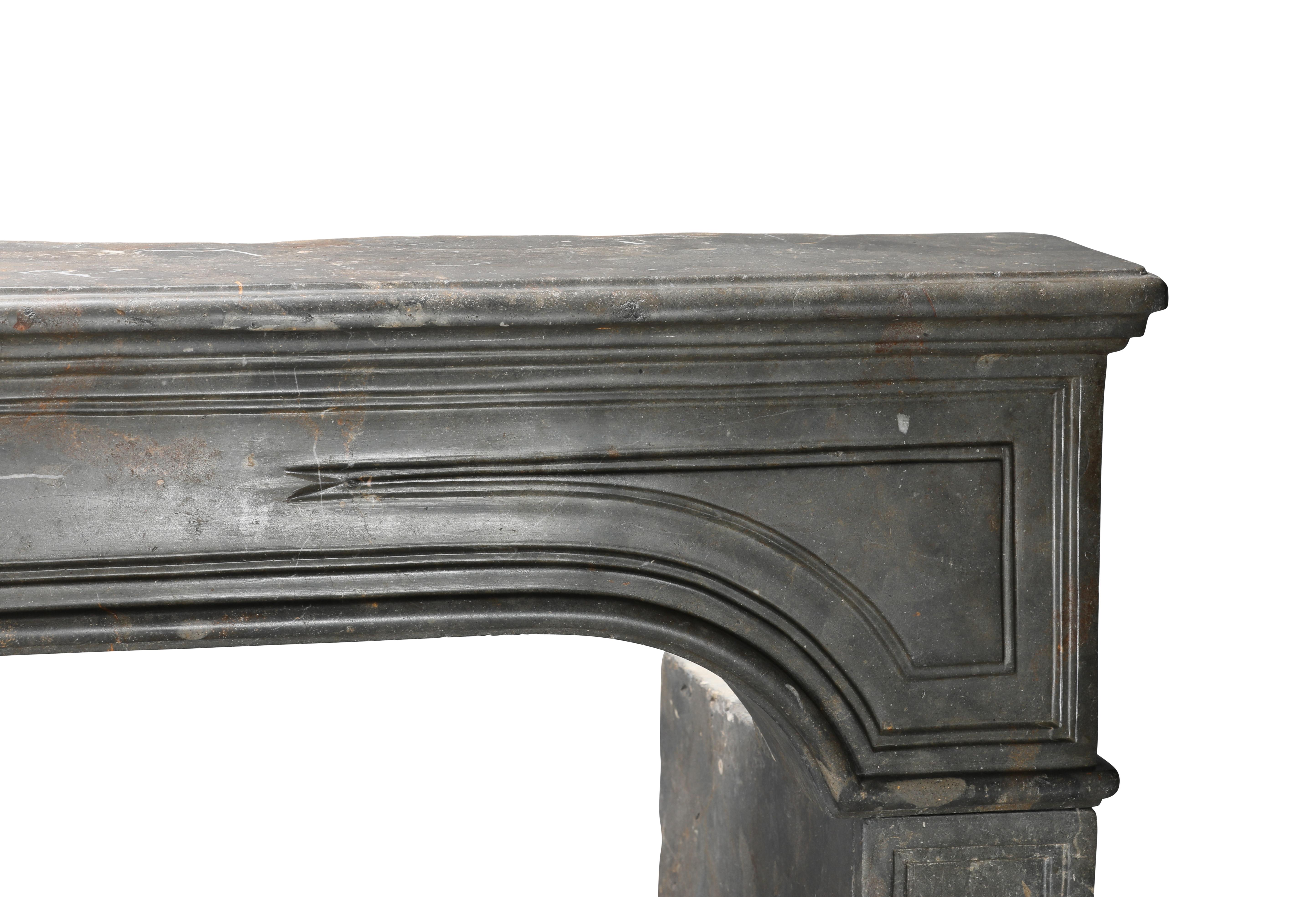 18th Century Dark Stone Fireplace Surround From French Chateau For Sale 9