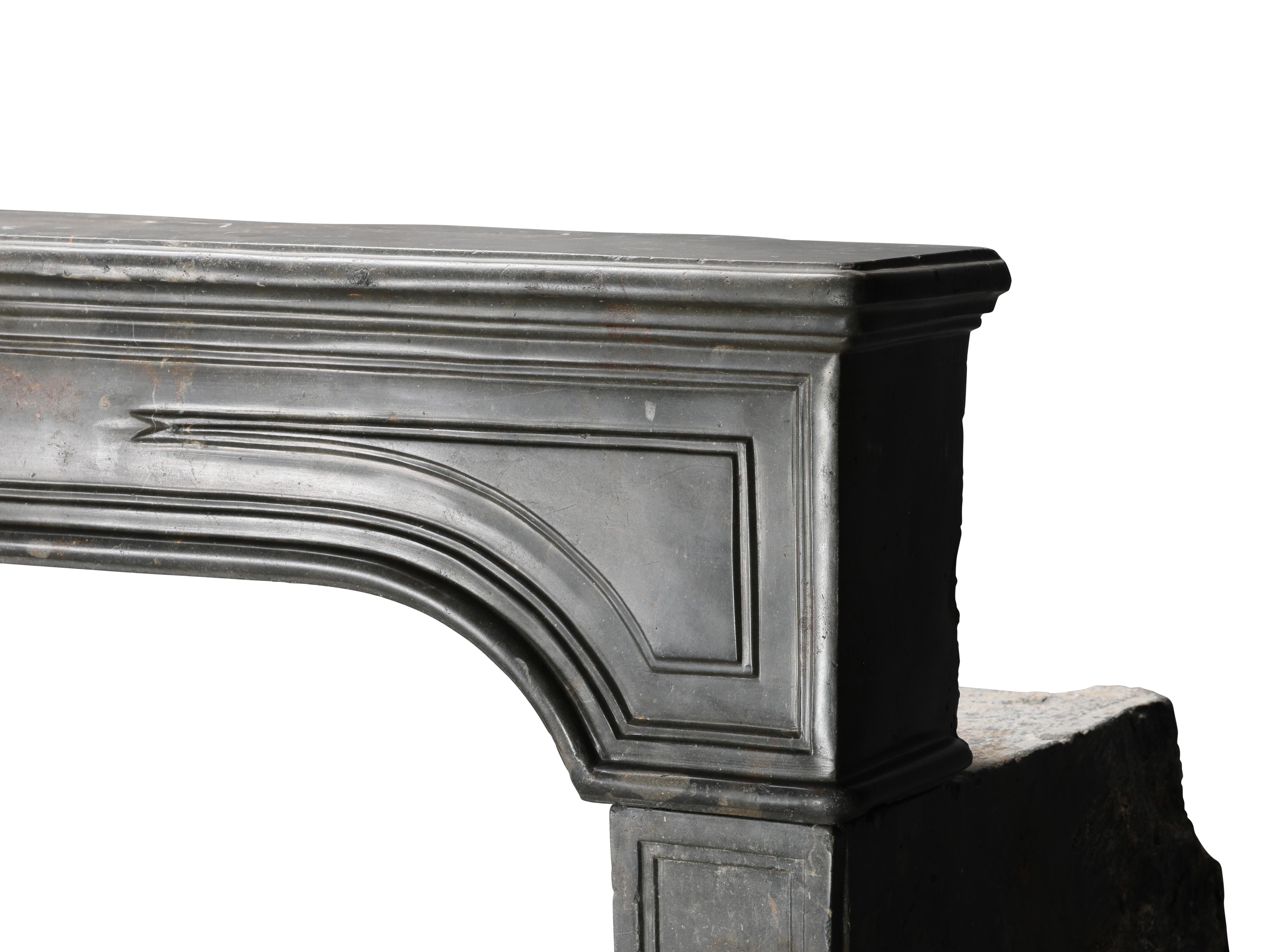 18th Century Dark Stone Fireplace Surround From French Chateau For Sale 12