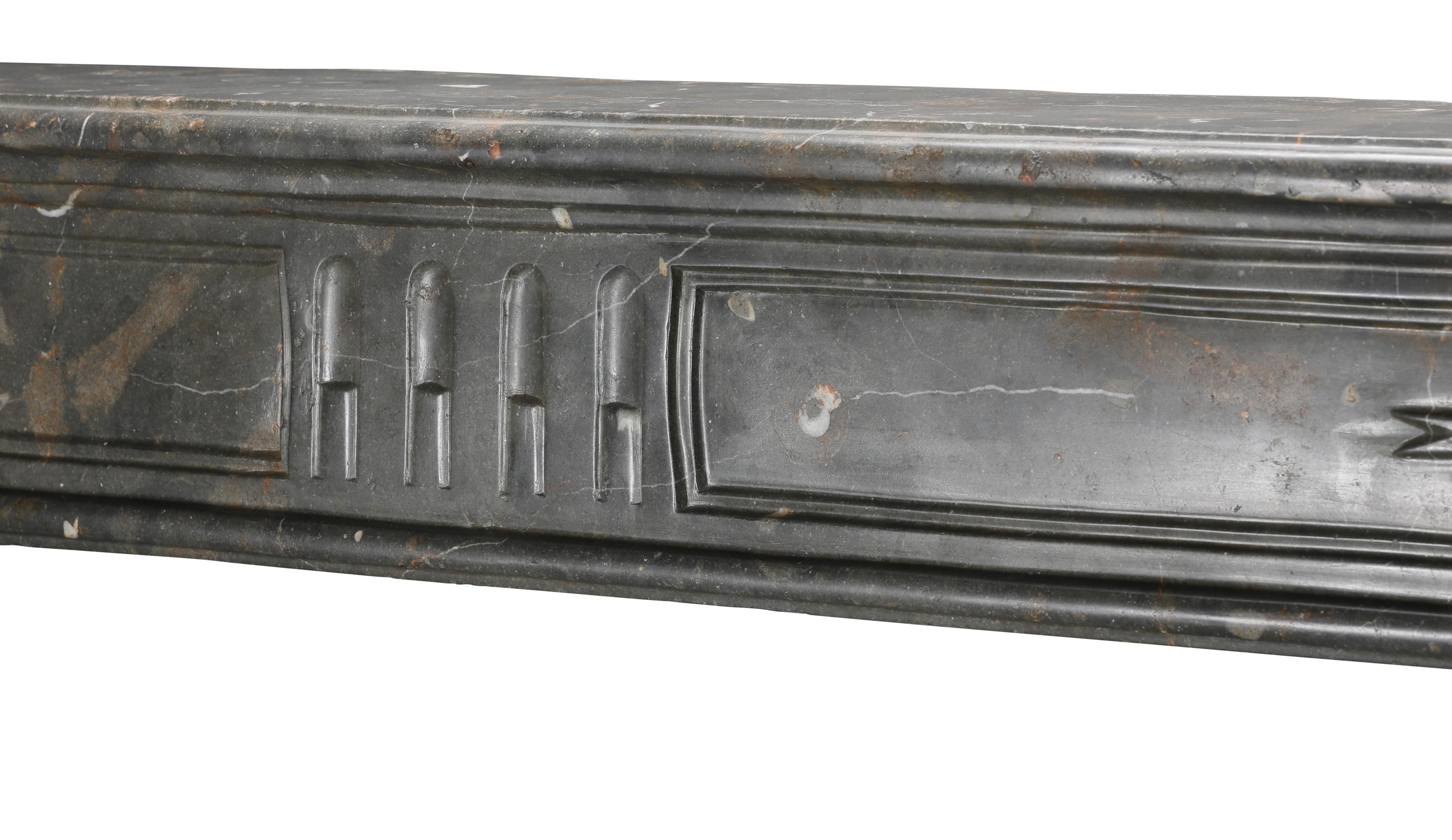 18th Century Dark Stone Fireplace Surround From French Chateau For Sale 13